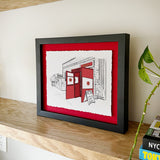 Custom Float Mounted Restaurant Illustration