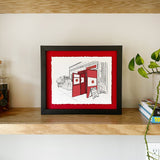 Custom Float Mounted Restaurant Illustration