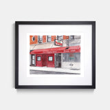 John's Pizzeria of Bleecker St. Watercolor Art Print