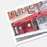 John's Pizzeria of Bleecker St. Watercolor Art Print