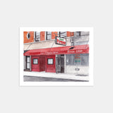 John's Pizzeria of Bleecker St. Watercolor Art Print