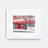 John's Pizzeria of Bleecker St. Watercolor Art Print