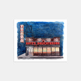 Katz's Deli Watercolor Print New York City