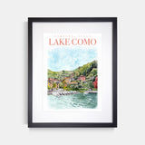 Lake Como Varenna Italy Watercolor Print