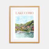 Lake Como Varenna Italy Watercolor Print