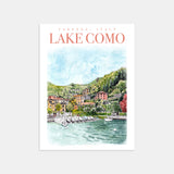 Lake Como Varenna Italy Watercolor Print