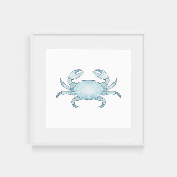 Blue Crab Watercolor Print