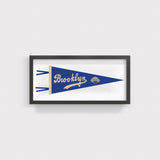 Brooklyn Dodgers Pennant Illustration Print With Black Frame