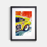 GT Racer Porsche 911 Illustration Print Black Frame by Stephen Selzler