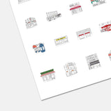 NYC Restaurant Collage Illustration Art Print