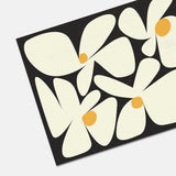 Flowers Black Yellow Abstract Art Print