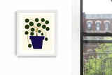 Pilea Art Print White Frame By Jordan Lee