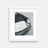 1970 Porsche 911S Steve McQueen Hand Drawn Illustration Print With White Frame