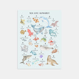Sea Life Animal Alphabet Watercolor Print