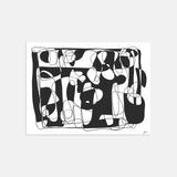 Abstract art line drawing illustration print by Yada Studio