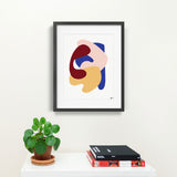 Abstract art illustration print by Yada Studio with black frame