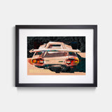 Wing Lamborghini Countach Art Print Black Frame