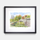 Central Park Bow Bridge Watercolor Art Print