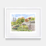 Central Park Bow Bridge Watercolor Art Print