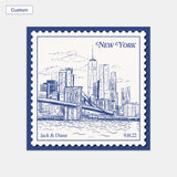 Personalized Vintage NYC Stamp Art Print