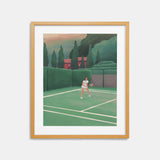 Hotel Il Pellicano Tennis Court Art Print Natural Frame