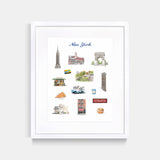 New York City Watercolor Collage Art Print