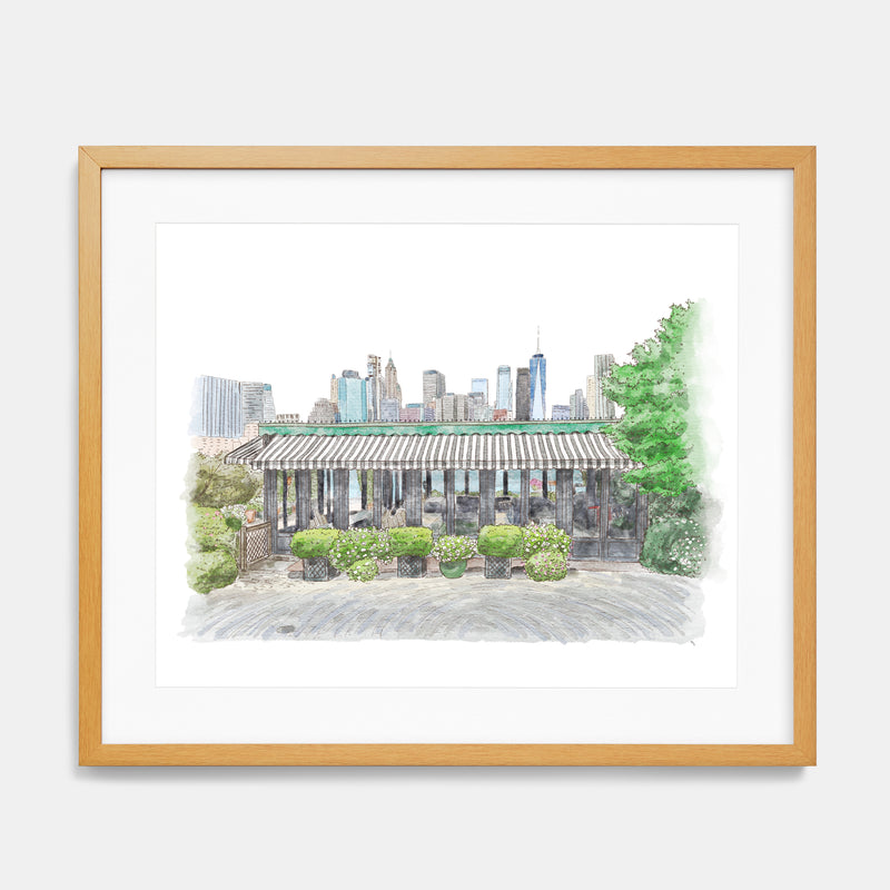 The River Café Brooklyn Watercolor Art Print