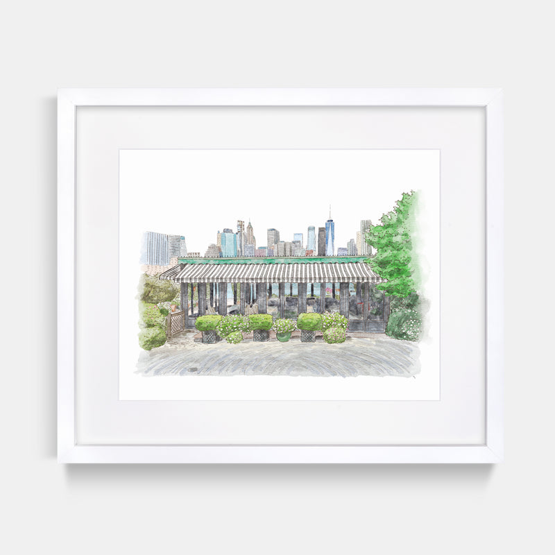 The River Café Brooklyn Watercolor Art Print