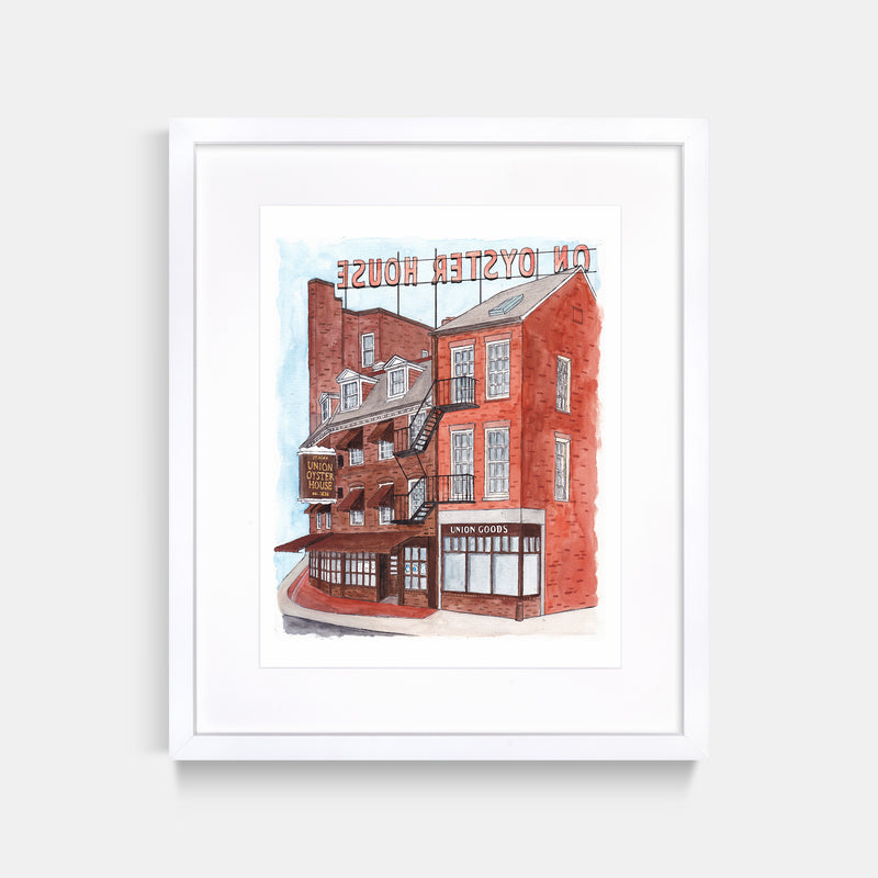 Union Oyster House Boston Watercolor Print