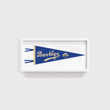 Brooklyn Dodgers Pennant Illustration Print With White Frame
