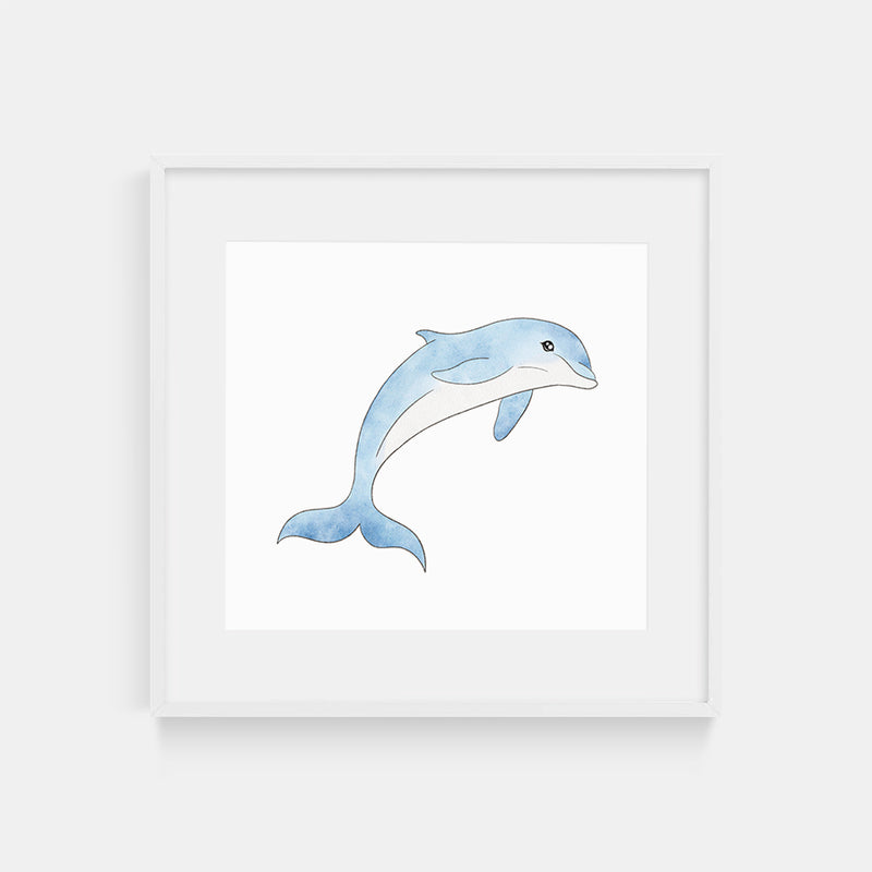 Dolphin Watercolor Print