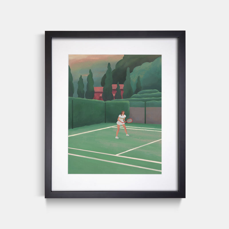 Hotel Il Pellicano Tennis Court Art Print Black Frame