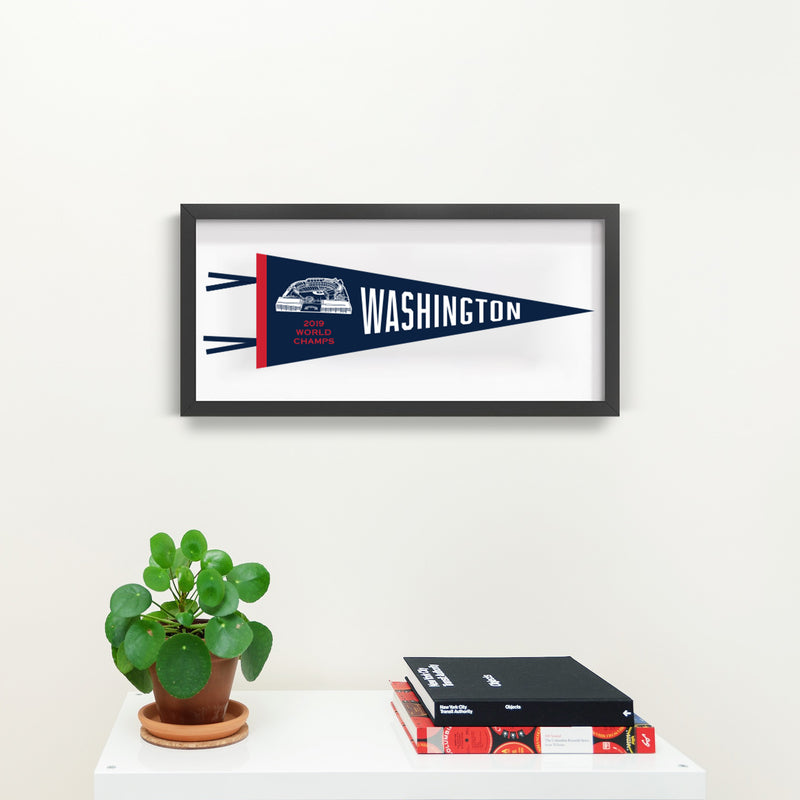 Washington Nationals World Series Champs Pennant Print With Black Frame