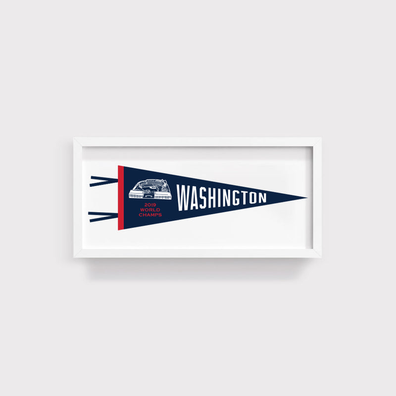Washington Nationals World Series Champs Pennant Print With White Frame