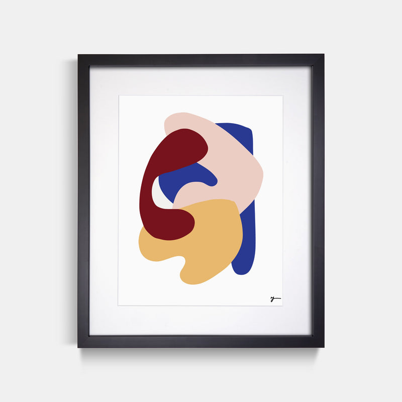 Abstract art illustration print by Yada Studio with black frame