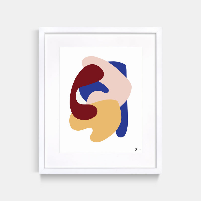 Abstract art illustration print by Yada Studio with white frame