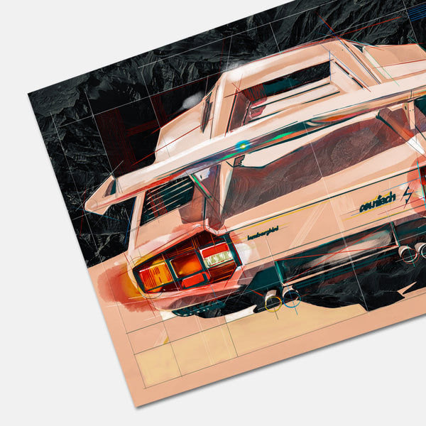 Wing Lamborghini Countach Art Print